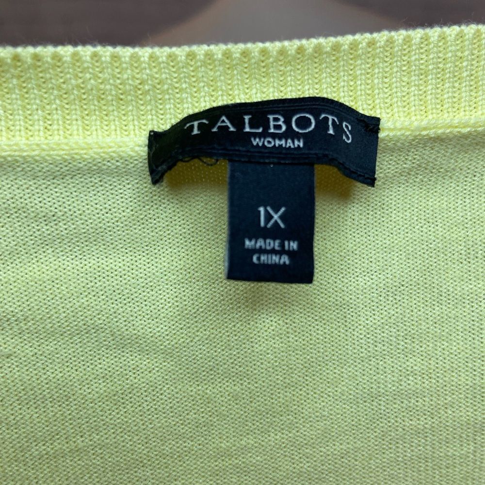 {Talbots} Yellow pineapple sequins blouse - Picture 3 of 3